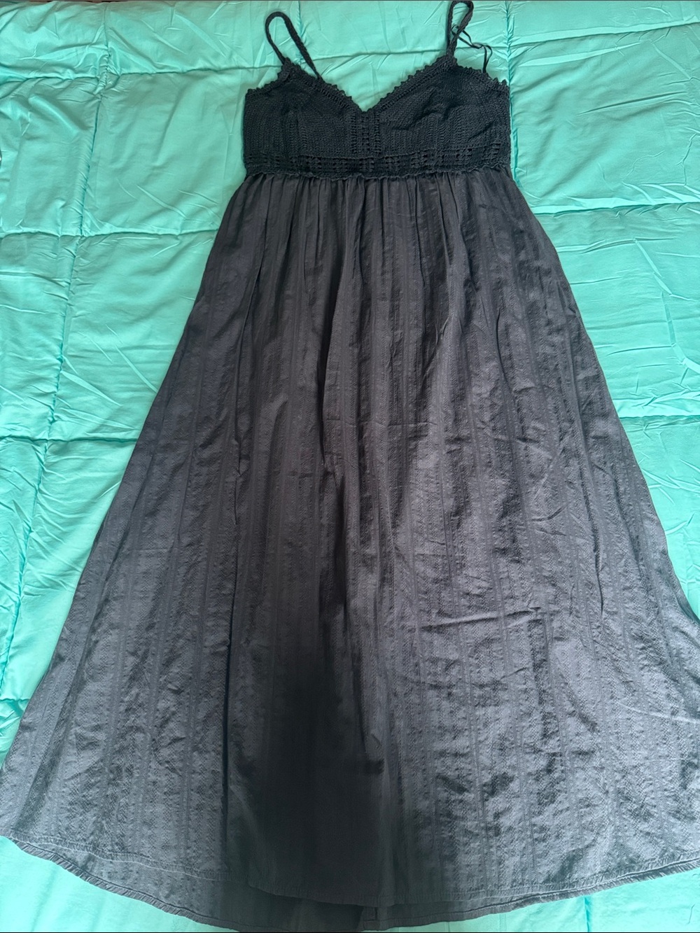 Old Navy Black Maxi Dress with Crochet Bodice